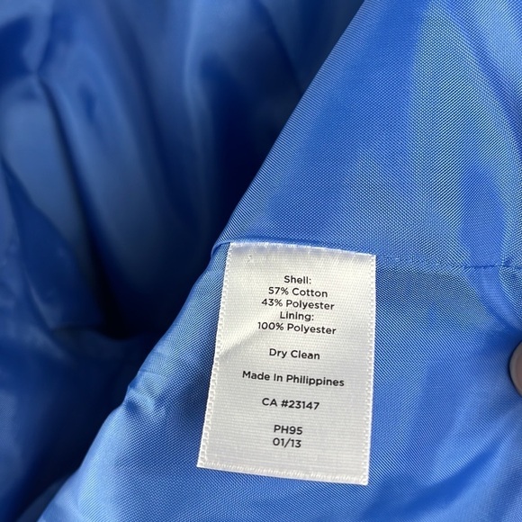 Talbots Blue Floral Embroidered Embossed
Print Blazer - Picture 7 of 8